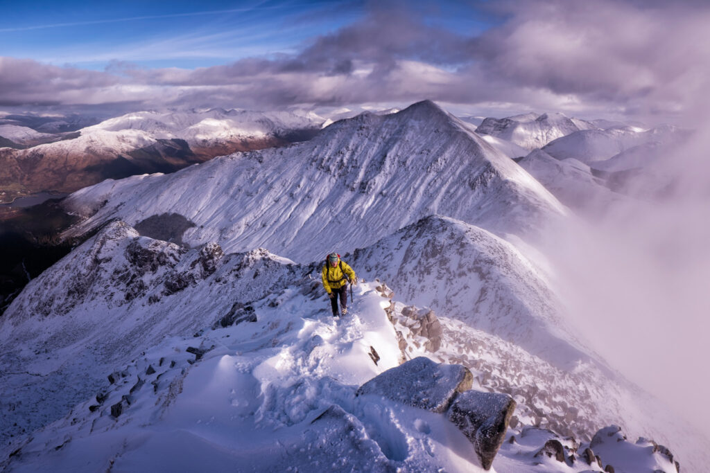 Scotland, Glencoe, Beinn a'Bheithir,  mountaineering in winter
