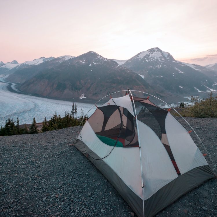 Tent in mountains