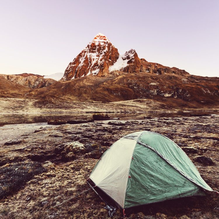 Tent in mountains